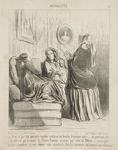 Czyż nie jest prawdą, że ta tragedia zawiera piękności...? autorstwa Honoré Daumier
