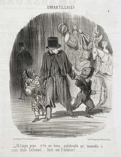 Och! Tato, tato... tam jest piękny Poliszynel... autorstwa Honoré Daumier