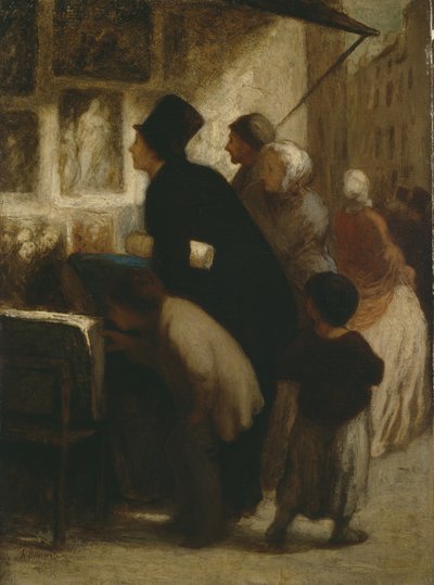 Poza drukiem? Sklep sprzedawcy, c.1860-1863 autorstwa Honoré Daumier