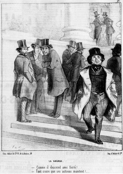 Paryż: giełda papierów wartościowych, autorstwa Daumiera - w „Charivari” z 19.01.2018 r. autorstwa Honoré Daumier