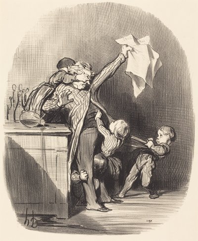 Przyjemności ojcostwa autorstwa Honoré Daumier
