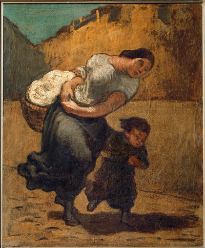 Ciężar... (olej na płótnie) autorstwa Honoré Daumier