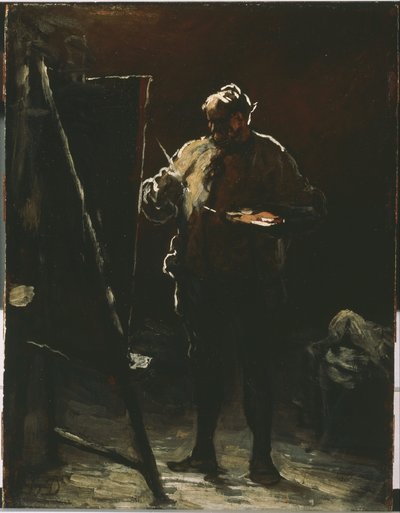 Malarz przy jego sztalugach autorstwa Honoré Daumier