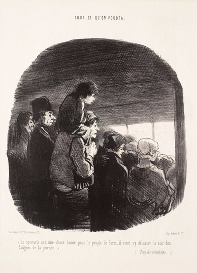Widowisko jest dobrą rzeczą dla ludu Paryża autorstwa Honoré Daumier