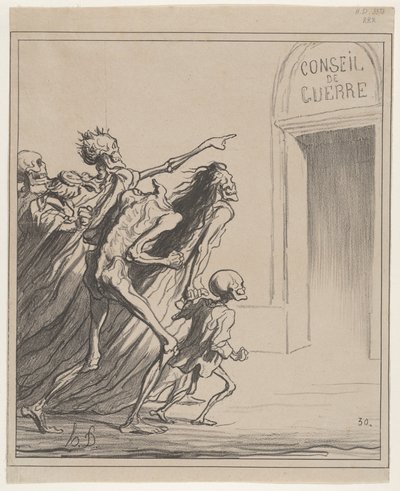 Świadkowie - Rada wojenna autorstwa Honoré Daumier