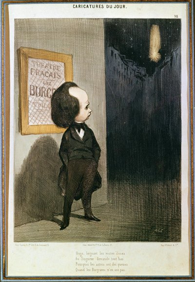 Niepowodzenie burgrabiów Victora Hugo (1802 - 1885), w 1843 r. Karykatura Honoré Daumiera (1808 - 1879). Paryż, Muzeum Wiktora Hugo. autorstwa Honoré Daumier