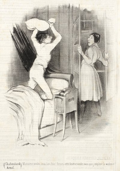 Théâtre du Vaudeville - Po północy autorstwa Honoré Daumier