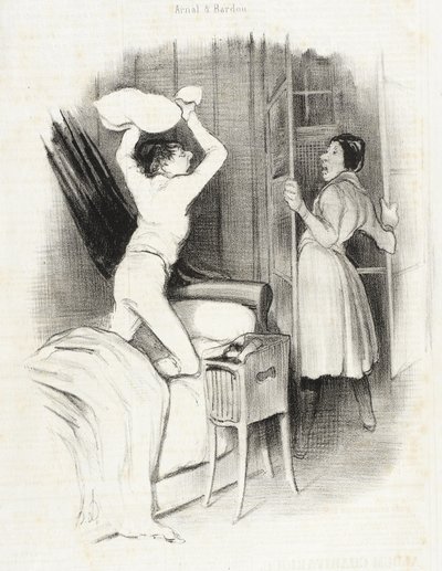 Théâtre du Vaudeville - Po północy autorstwa Honoré Daumier