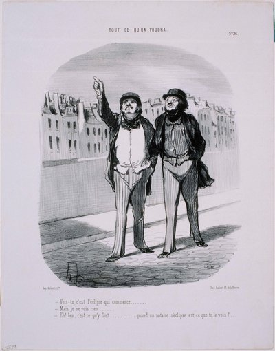 Cokolwiek zechcemy: Zaćmienie zaczyna się... autorstwa Honoré Daumier