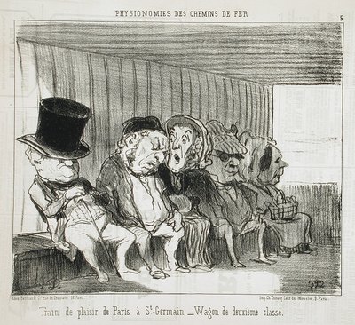 Pociąg wycieczkowy z Paryża do Saint-Germain... autorstwa Honoré Daumier
