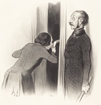 Bardzo szczęśliwy kochanek autorstwa Honoré Daumier