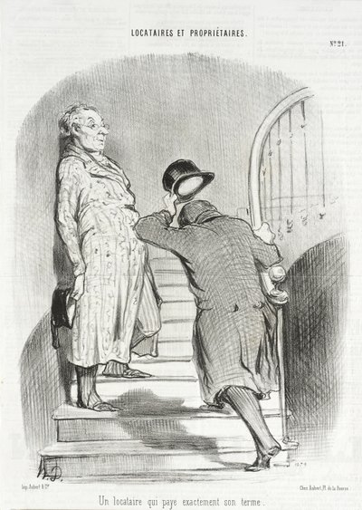 Lokator, który dokładnie płaci czynsz autorstwa Honoré Daumier