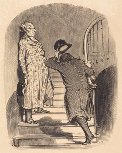 Lokator, który punktualnie płaci czynsz autorstwa Honoré Daumier
