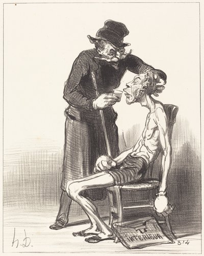 Nieszczęśliwy zapaśnik autorstwa Honoré Daumier