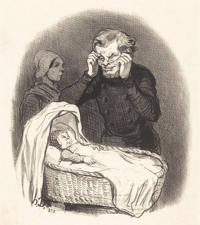 Szczęśliwy ojciec autorstwa Honoré Daumier