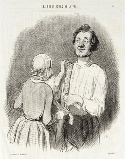 Dzień święta i szelek. autorstwa Honoré Daumier