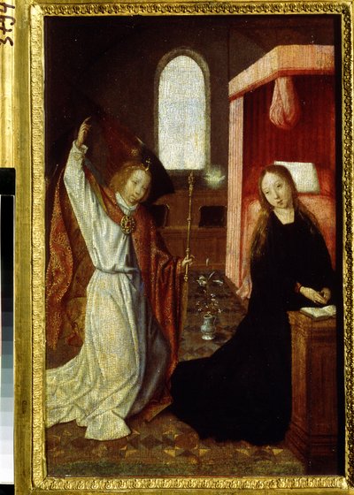 "Zwiastowanie" Obraz mistrza z Hoogstraeten (czynny w latach 1490-1530) Początek XVI wieku Muzeum Puszkina, Moskwa autorstwa Hoogstraeten Master