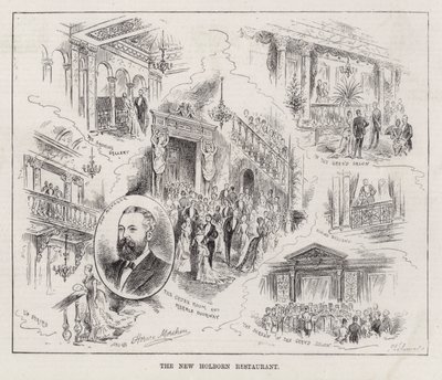 Restauracja New Holborn (grawerowanie) autorstwa Horace Morehen