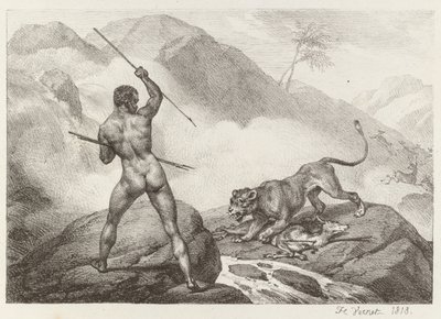 Afrykański Łowca autorstwa Emile Jean Horace Vernet