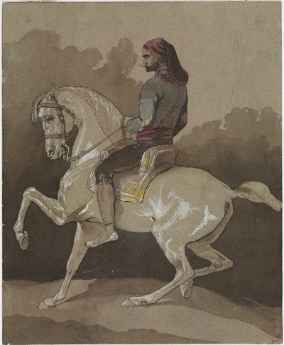 Arab na koniu autorstwa Emile Jean Horace Vernet