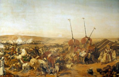 Podbój Algierii (1830-1847): „” Zdobycie Smalah (Smala) Abd el-Kadera (Abd-el-Kader lub ibn Muhyi al-Din al-Hasani) (1807-1883) przez księcia Aumale w Taguin autorstwa Emile Jean Horace Vernet