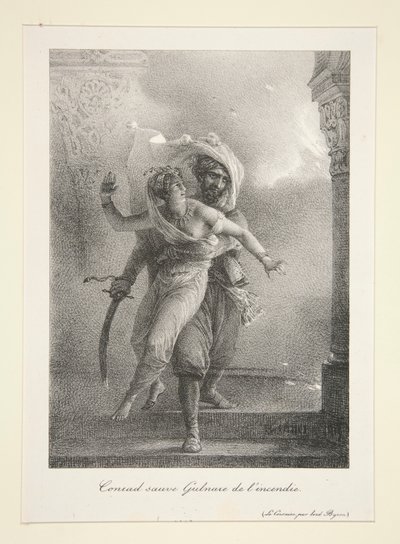 Conrad ratuje Gulnare przed l autorstwa Emile Jean Horace Vernet