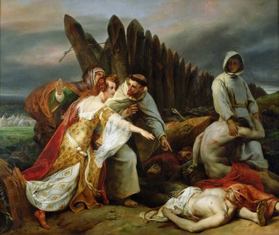 Edith Odnajdywanie Ciała Harolda, 1828. autorstwa Emile Jean Horace Vernet