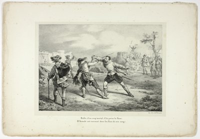 W końcu, jednym śmiertelnym ciosem, przebił jej bok... autorstwa Horace Vernet