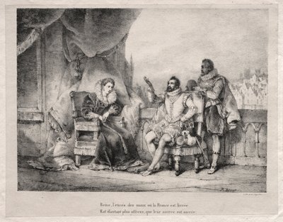Marie de Medici i Henryk IV Francji. autorstwa Emile Jean Horace Vernet
