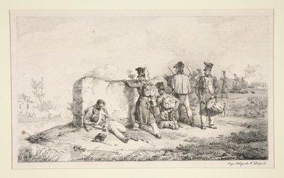 Żołnierze w potyczkach autorstwa Emile Jean Horace Vernet
