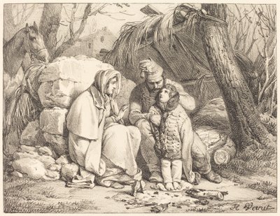 Obóz rodziny żołnierza autorstwa Emile Jean Horace Vernet