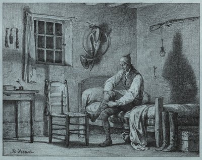 Sługa Limiera wstający z łóżka, ok. 1930 r. 1818. autorstwa Emile Jean Horace Vernet