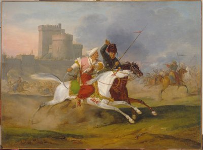 Turk i Kozak - Obraz Horace Vernet (1789-1863), olej na płótnie autorstwa Emile Jean Horace Vernet
