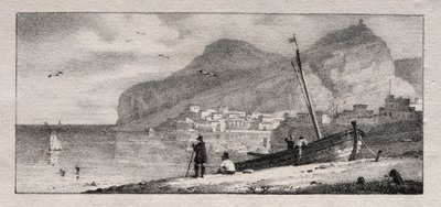 Widok na port morski. autorstwa Emile Jean Horace Vernet