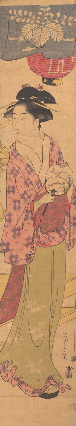 Dziewczyna z wachlarzem, ca. 1780. autorstwa Hosoda Eishi