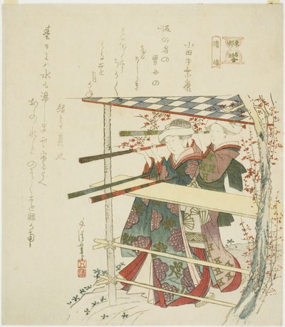 Yushima, z serii „Porównanie sławnych rzeczy we wschodniej stolicy (Toto meibutsu awase)” autorstwa Hotei Gosei
