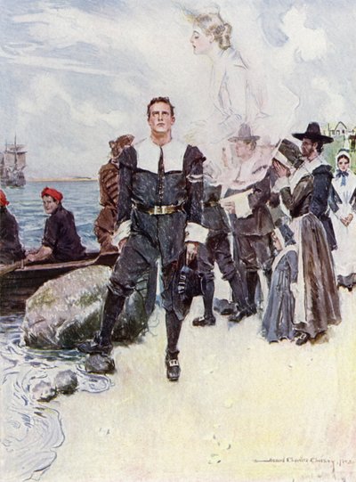 Ilustracja do The Courtship of Miles Standish autorstwa Henry