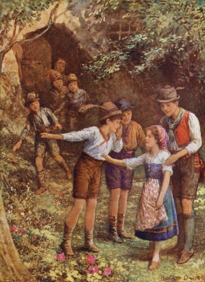 Mortella i jej siedmiu braci, z „Dziecka mirtu” (kolor lito) autorstwa Howard Davie