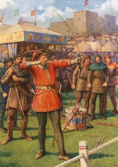 „Robin Hood na biesiadach majowych” (kolor lito) autorstwa Howard Davie