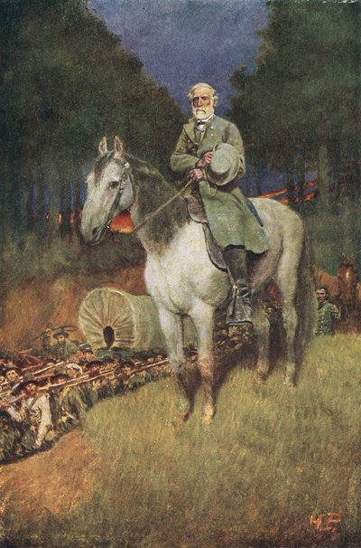 Generał Lee o swoim słynnym ładowaczu „Traveller”, ilustracja z „Generała Lee, jak go znałem” autorstwa A.R.H. Ranson, wyd. w Magazynie Harpera, 1911 autorstwa Howard Pyle