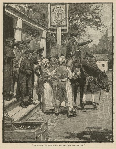 Zatrzymuje się przy Znaku Weathervane autorstwa Howard Pyle