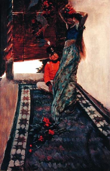 Siedziałem u jej stóp, podczas gdy ona wwiercała mi język wyspiarski, z „Sinbad in Burrator” Arthura Quiller-Coucha (1863-1944), opublikowanego w Scribner
