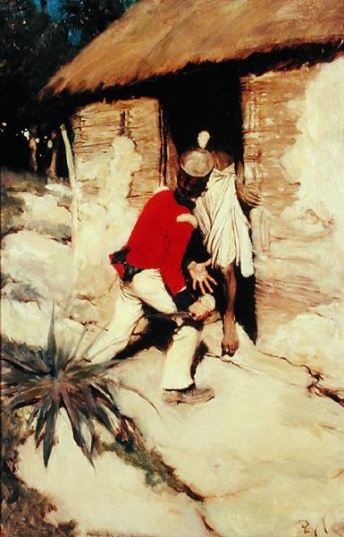 „Jeśli znów cię tu złapię, będziesz potrzebował kogoś, kto cię zaszyje”, z „Sinbad in Burrator” Arthura Quiller-Coucha (1863-1944), opublikowanego w Scribner