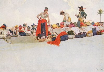 Skarb został podzielony, początek XX wieku (ilustracja książkowa) autorstwa Howard Pyle