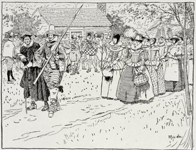 Przybycie młodych kobiet w Jamestown, 1621, z Harper