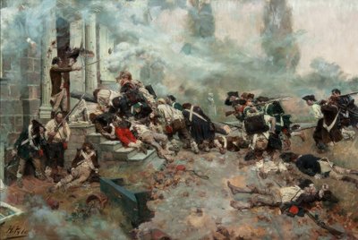 Atak na Chew House autorstwa Howard Pyle