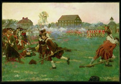 Walka na Lexington Common, 19 kwietnia autorstwa Howard Pyle