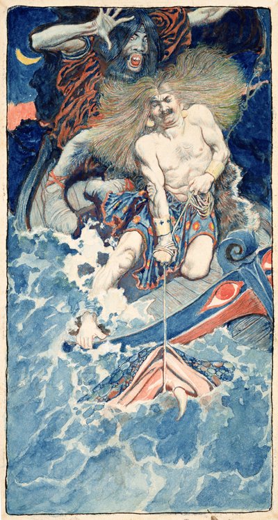 The Fishing of Thor and Hymir, z „North Folk Legends of the Sea” Howarda Pyle