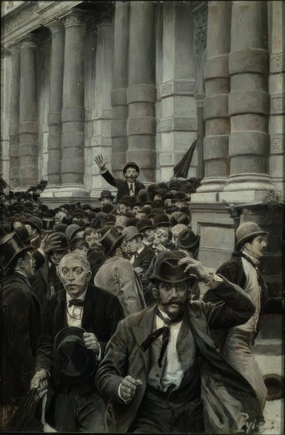 Pęd z nowojorskiej giełdy 18 września 1873 r. autorstwa Howard Pyle