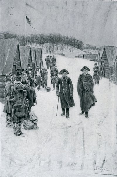 Washington i Steuben w Valley Forge, ilustracja z „General Washington” Woodrowa Wilsona, wyd. w Harper